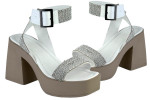 Γυναικεία Chunky Πέδιλα Με Strass Λουράκια