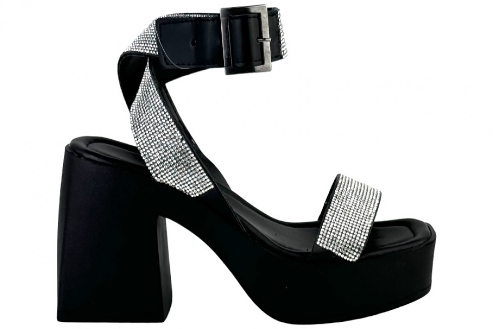 Γυναικεία Chunky Πέδιλα Με Strass Λουράκια
