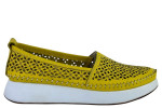 Γυναικεία Δερμάτινα Slip-On Παπούτσια Με Διάτρητο Σχεδιασμό