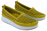 Γυναικεία Δερμάτινα Slip-On Παπούτσια Με Διάτρητο Σχεδιασμό