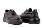 Γυναικεία Μαύρα Δερμάτινα Sneakers