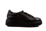 Γυναικεία Μαύρα Δερμάτινα Sneakers