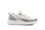 Γυναικεία Δερμάτινα Sneakers Με Ασημί Λεπτομέρεια