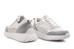 Γυναικεία Δερμάτινα Sneakers Με Ασημί Λεπτομέρεια