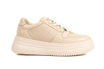 Γυναικεία Δερμάτινα Sneakers Με Χοντρή Σόλα