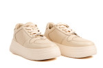 Γυναικεία Δερμάτινα Sneakers Με Χοντρή Σόλα
