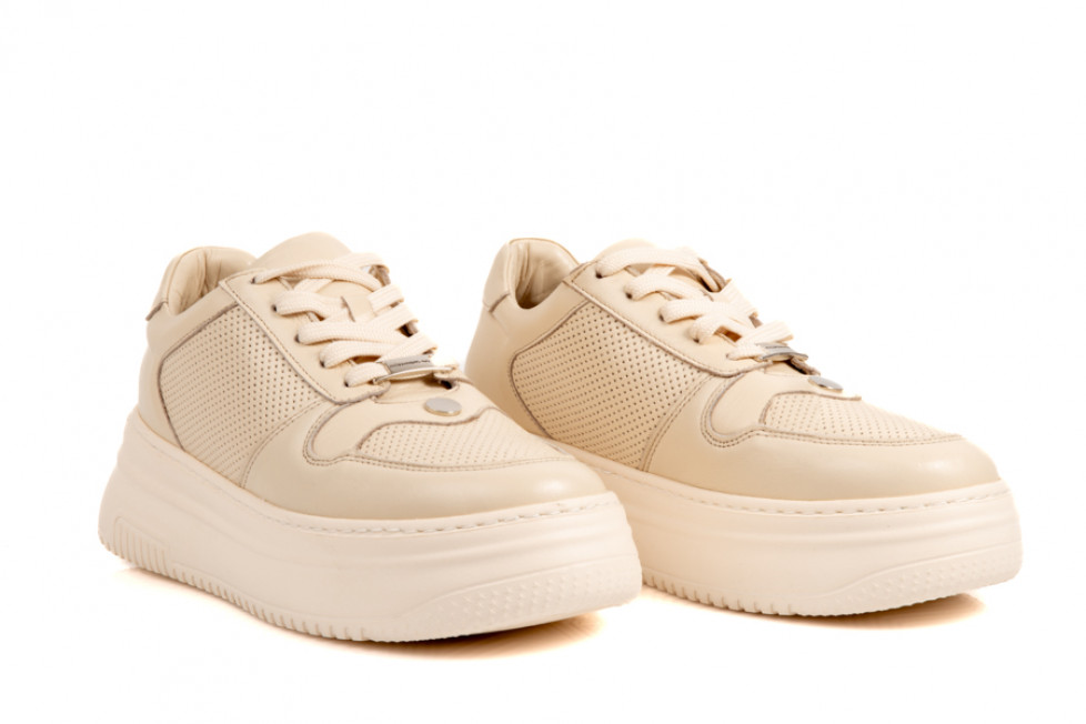Γυναικεία Δερμάτινα Sneakers Με Χοντρή Σόλα