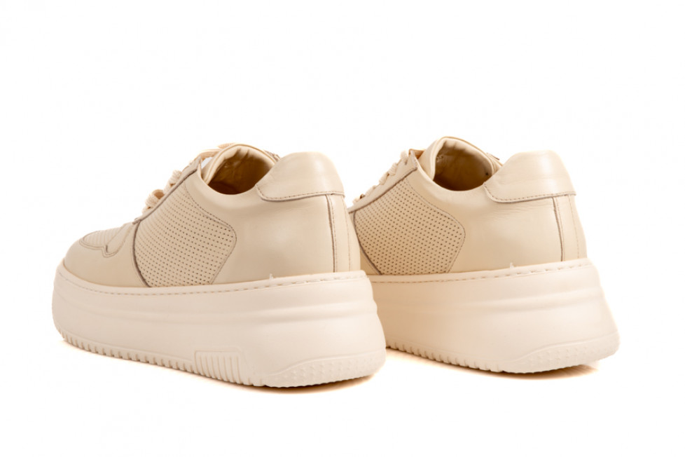 Γυναικεία Δερμάτινα Sneakers Με Χοντρή Σόλα