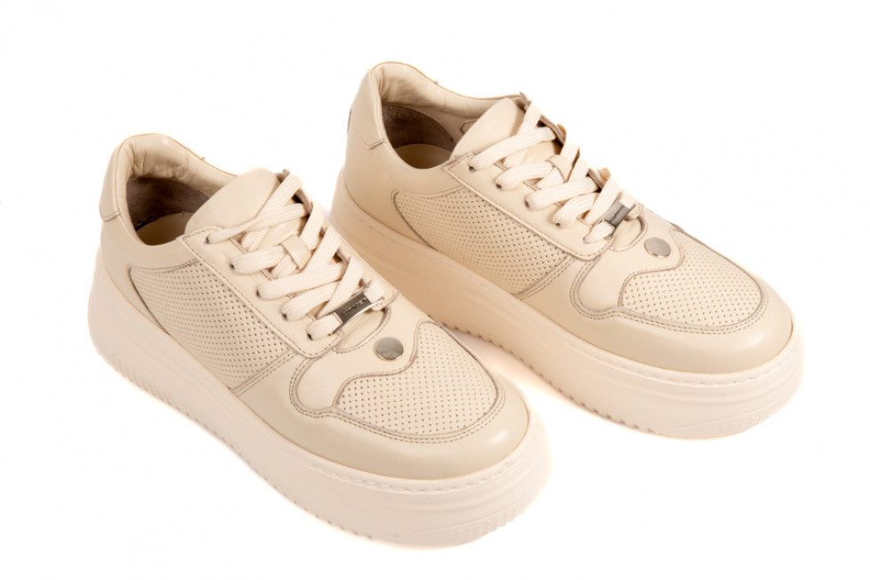Γυναικεία Δερμάτινα Sneakers Με Χοντρή Σόλα