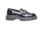 Γυναικεία Μαύρα loafers Λουστρίνι Με Μεγάλη Τόκα