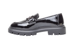 Γυναικεία Μαύρα loafers Λουστρίνι Με Μεγάλη Τόκα