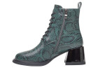 Γυναικεία Πράσινα Μποτάκια Με Στρόγγυλη Μύτη Και Τακούνι