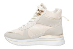 Γυναικεία Μπεζ Μποτάκια Δίσολα Sneakers Με Χρυσές Λεπτομέρειες