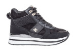 Γυναικεία Μαύρα Μποτάκια Δίσολα Sneakers Με Ασημί Λεπτομέρειες