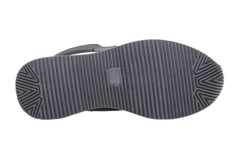 Γυναικεία Μαύρα Μποτάκια Δίσολα Sneakers Με Ασημί Λεπτομέρειες