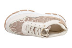 Γυναικεία Μπεζ Sneakers Με Ψηλή Σόλα