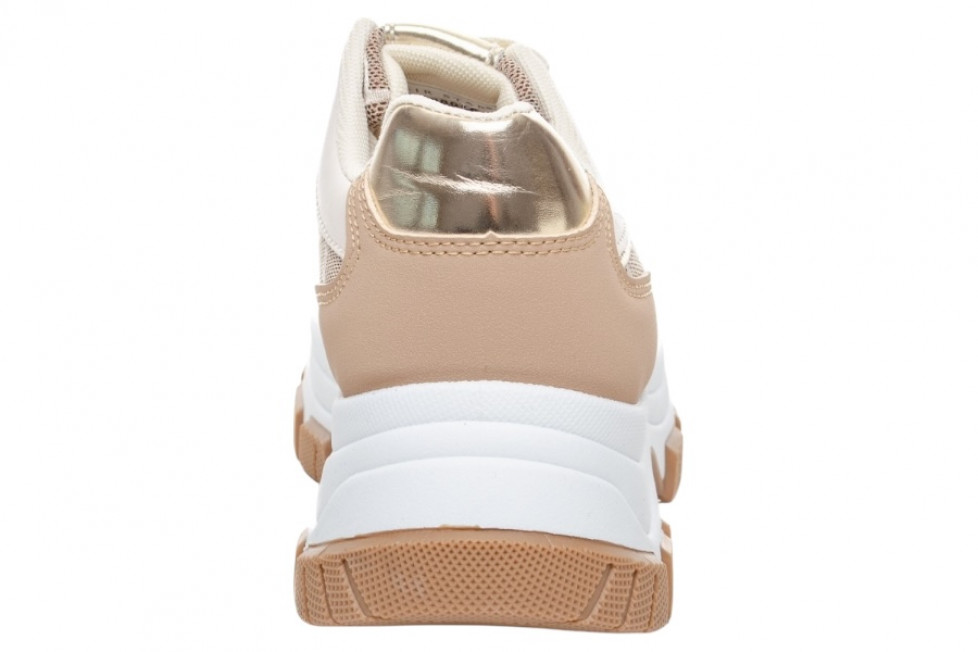 Γυναικεία Μπεζ Sneakers Με Ψηλή Σόλα