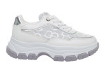 Γυναικεία Λευκά Sneakers Με Ψηλή Σόλα