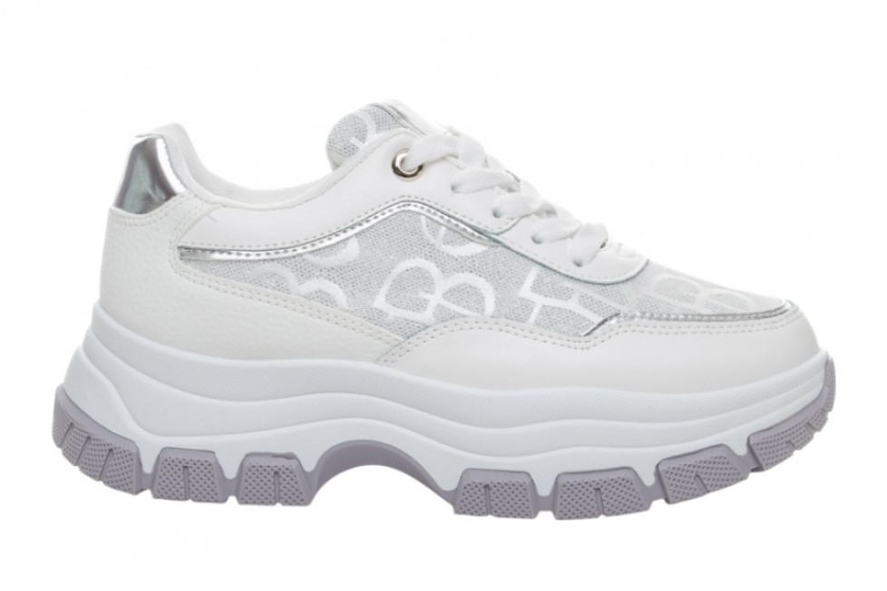 Γυναικεία Λευκά Sneakers Με Ψηλή Σόλα