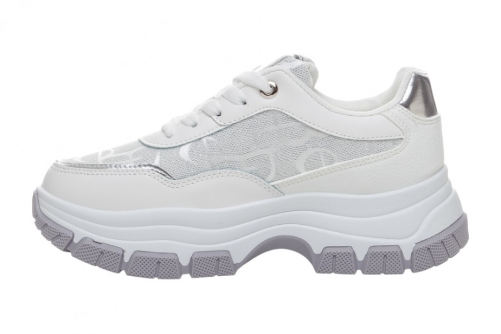 Γυναικεία Λευκά Sneakers Με Ψηλή Σόλα