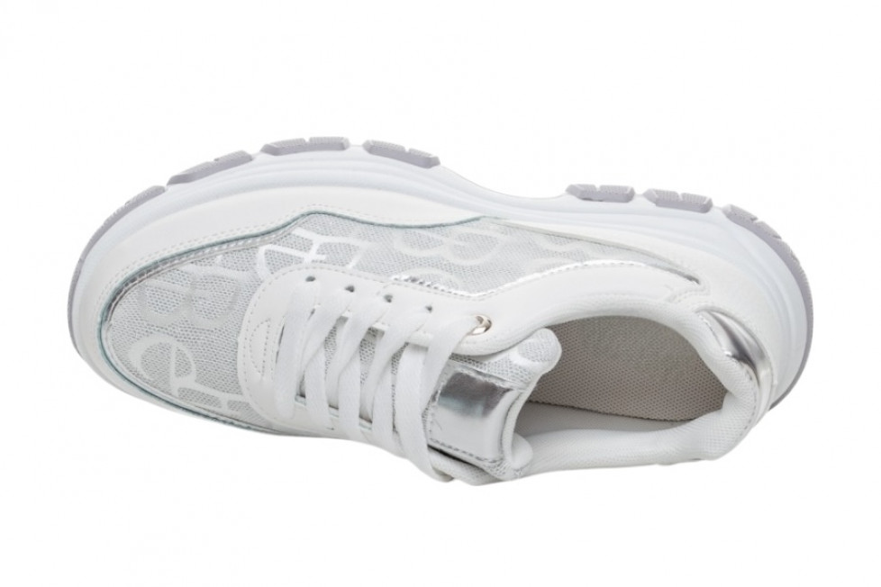 Γυναικεία Λευκά Sneakers Με Ψηλή Σόλα