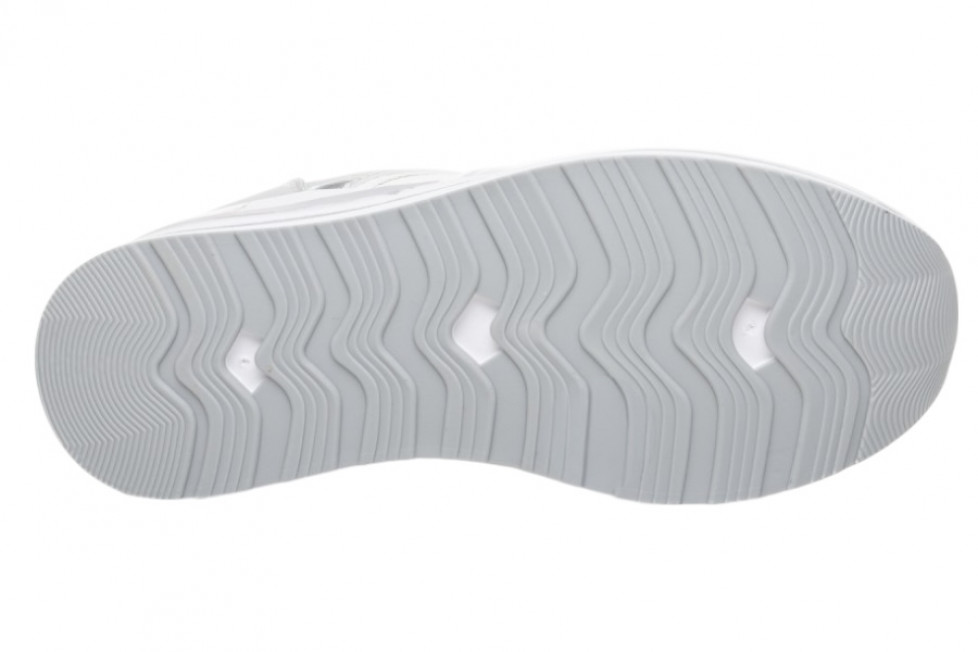 Γυναικεία Λευκά Sneakers Με Πλατφόρμα Και Ασημί Λεπτομέρειες