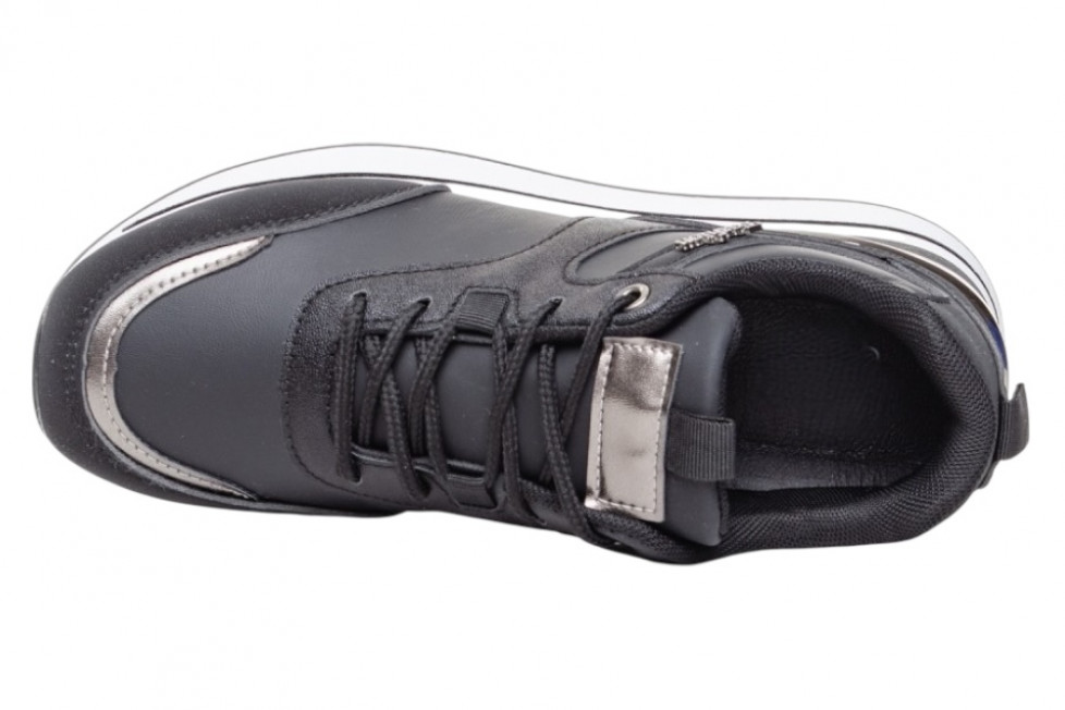 Γυναικεία Μαύρα Sneakers Με Ασημί Λεπτομέρειες