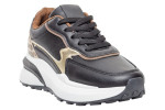 Γυναικεία Μαύρα Sneakers Με Πλατφόρμα Και Print Λεπτομέρειες