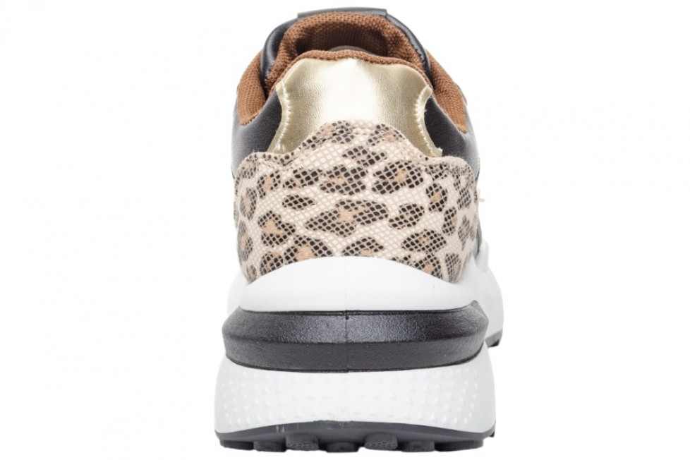 Γυναικεία Μαύρα Sneakers Με Πλατφόρμα Και Print Λεπτομέρειες