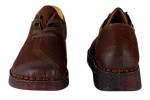 Γυναικεία Καφέ Nubuck Δερμάτινα Ανατομικά Παπούτσια Με Κορδόνια