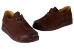 Γυναικεία Καφέ Nubuck Δερμάτινα Ανατομικά Παπούτσια Με Κορδόνια Σε Μεγάλα Νούμερα