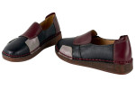 Γυναικεία Μαύρα Δερμάτινα Slip On Ανατομικά Παπούτσια Σε Συνδυασμό Υπέροχων Χρωμάτων