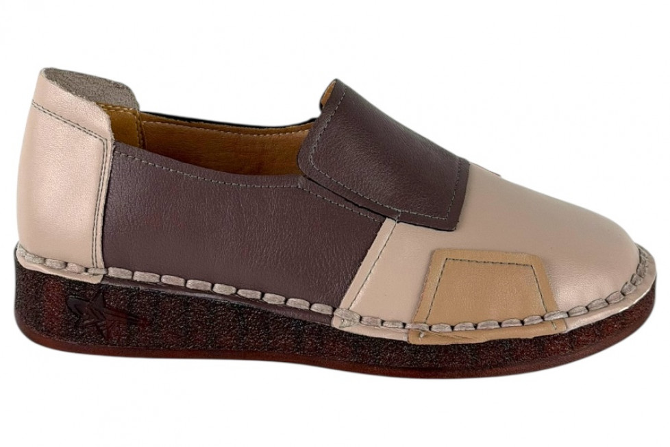 Γυναικεία Δερμάτινα Slip On Ανατομικά Παπούτσια Σε Συνδυασμό Υπέροχων Χρωμάτων