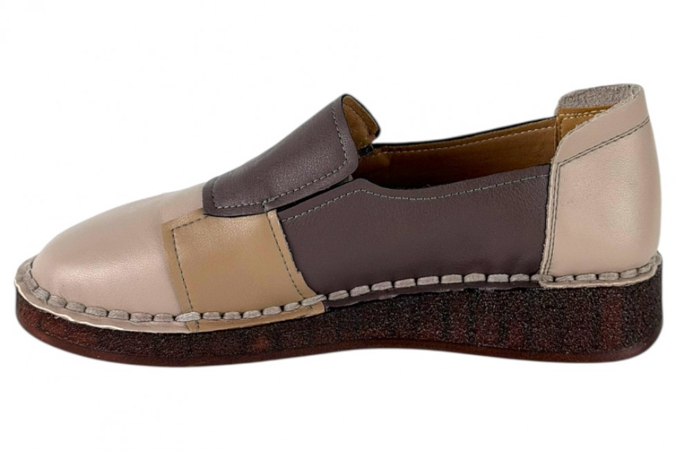 Γυναικεία Δερμάτινα Slip On Ανατομικά Παπούτσια Σε Συνδυασμό Υπέροχων Χρωμάτων