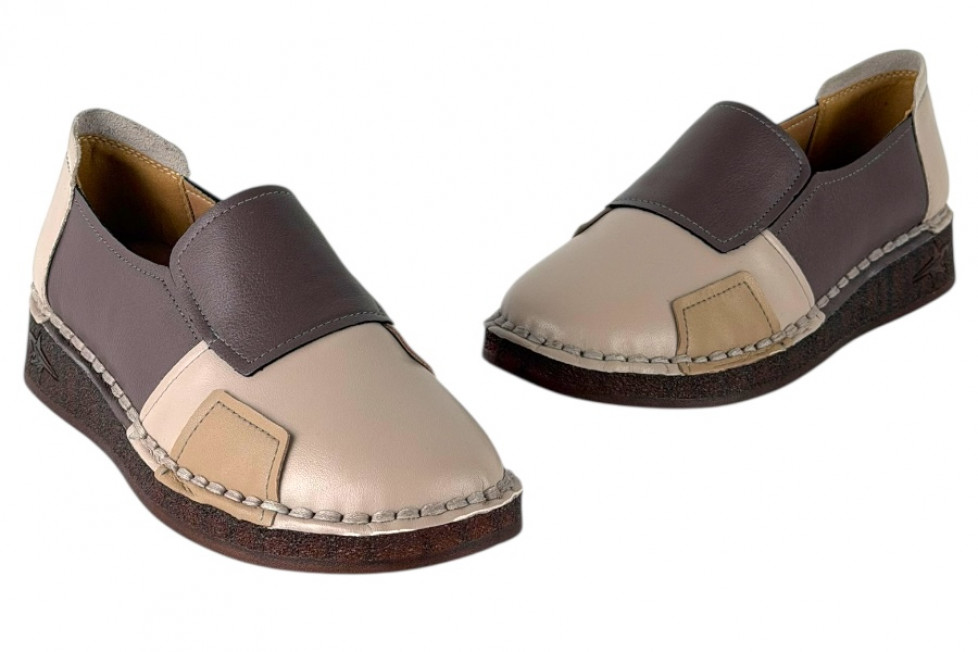 Γυναικεία Δερμάτινα Slip On Ανατομικά Παπούτσια Σε Συνδυασμό Υπέροχων Χρωμάτων