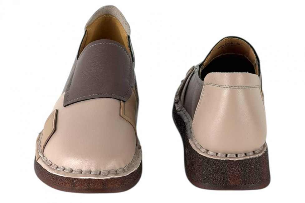 Γυναικεία Δερμάτινα Slip On Ανατομικά Παπούτσια Σε Συνδυασμό Υπέροχων Χρωμάτων