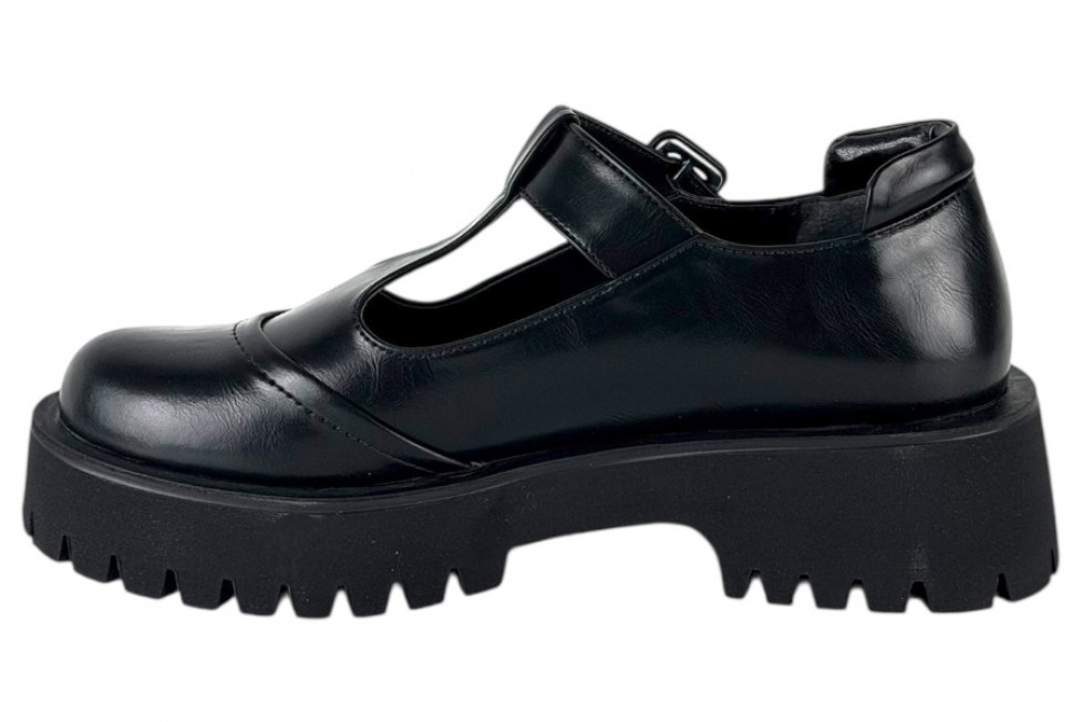 Γυναικεία Μαύρα loafers Chunky Με Μπαρέτα