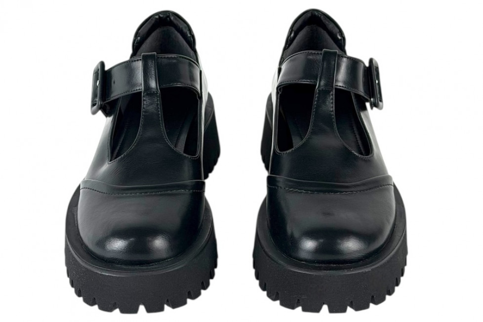 Γυναικεία Μαύρα loafers Chunky Με Μπαρέτα