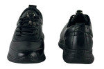 Γυναικεία Μαύρα Δερμάτινα Ανατομικά Sneakers Με Ελαστικά Κορδόνια