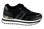 Γυναικεία Μαύρα Sneakers Με Ασημί Λεπτομέρειες