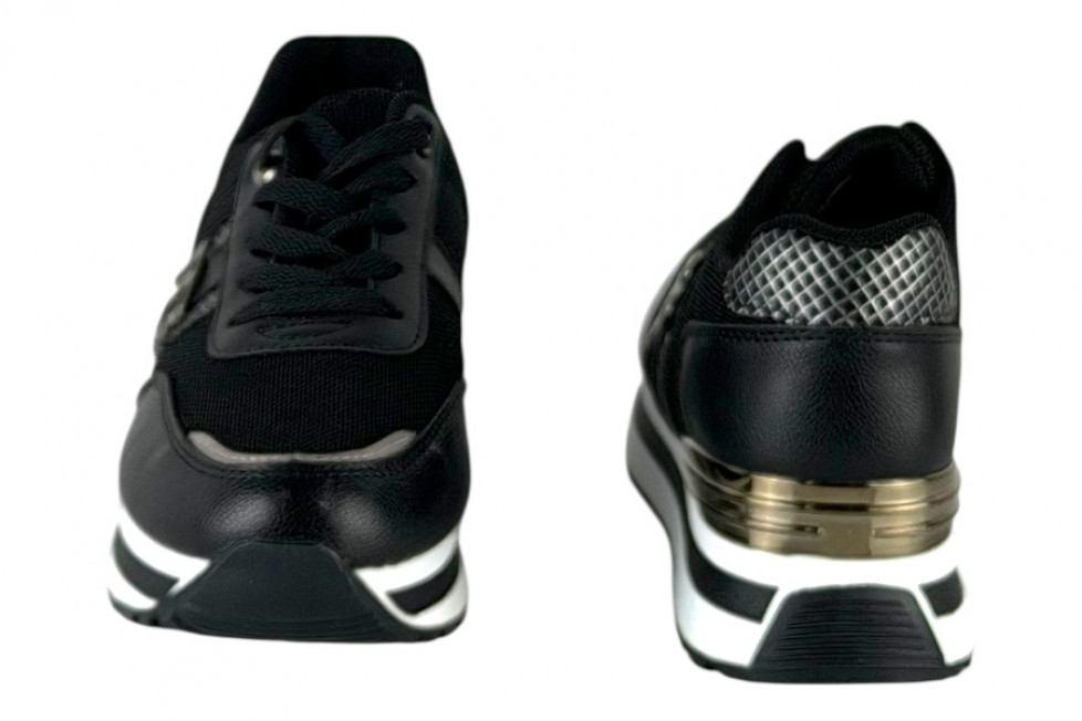 Γυναικεία Μαύρα Sneakers Με Ασημί Λεπτομέρειες