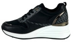 Γυναικεία Μαύρα Sneakers Με Ψηλή Πλατφόρμα Και Ασημί Λεπτομέρειες