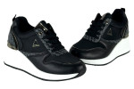 Γυναικεία Μαύρα Sneakers Με Ψηλή Πλατφόρμα Και Ασημί Λεπτομέρειες