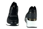 Γυναικεία Μαύρα Sneakers Με Ψηλή Πλατφόρμα Και Ασημί Λεπτομέρειες