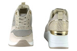 Γυναικεία Μπεζ Sneakers Με Ψηλή Πλατφόρμα Και Χρυσές Λεπτομέρειες