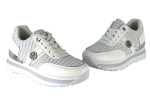 Γυναικεία Λευκά Sneakers Με Ασημί Λεπτομέρειες