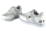 Γυναικεία Λευκά Sneakers Με Ασημί Λεπτομέρειες