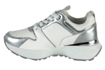 Γυναικεία Λευκά Sneakers Με Ασημί Λεπτομέρειες