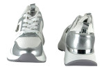 Γυναικεία Λευκά Sneakers Με Ασημί Λεπτομέρειες
