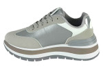 Γυναικεία Ασημί Sneakers Με Ψηλή Σόλα